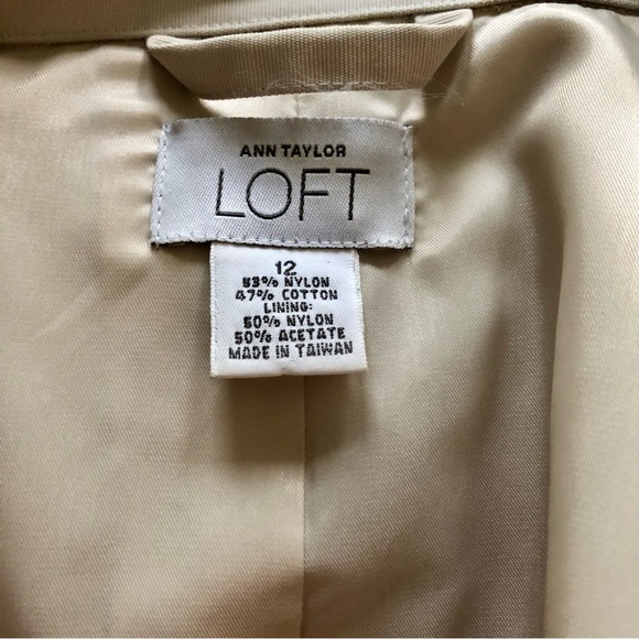 Ann Taylor LOFT Rain Trench Coat Size 12 Light Tan Beige - Picture 2 of 11